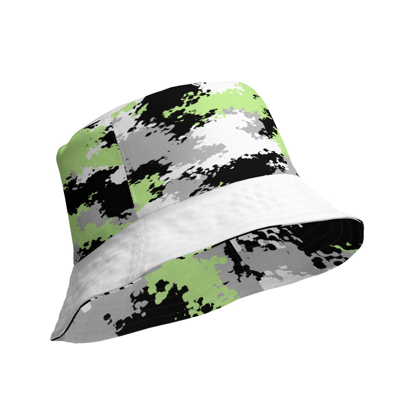 Agender Pride Reversible Bucket Hat in Ombre all-over-print-reversible-bucket-hat-white-product-details-inside-64c6ff84817fd