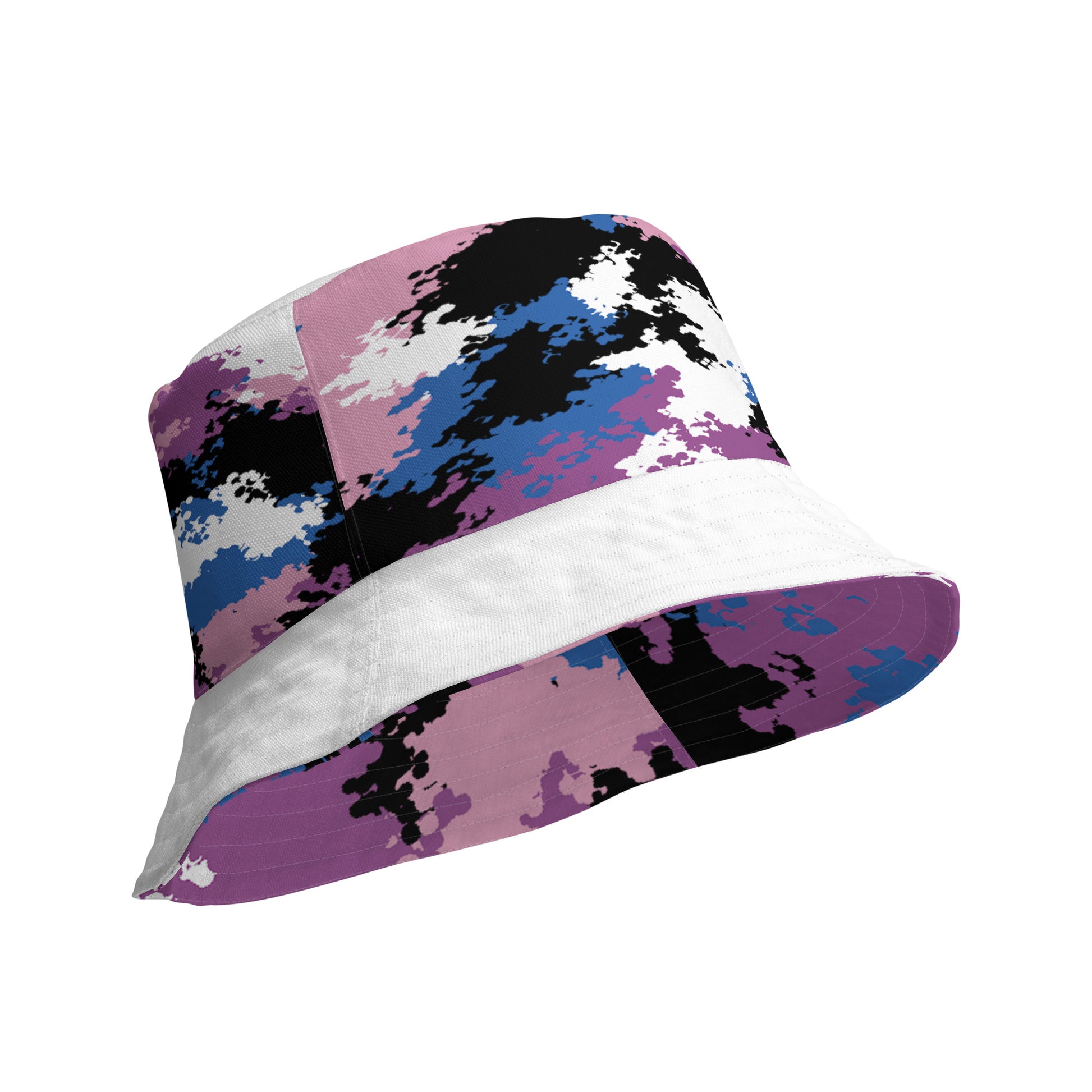 Genderfluid Pride Reversible Bucket Hat - Camo all-over-print-reversible-bucket-hat-white-product-details-inside-64c7029edefd4