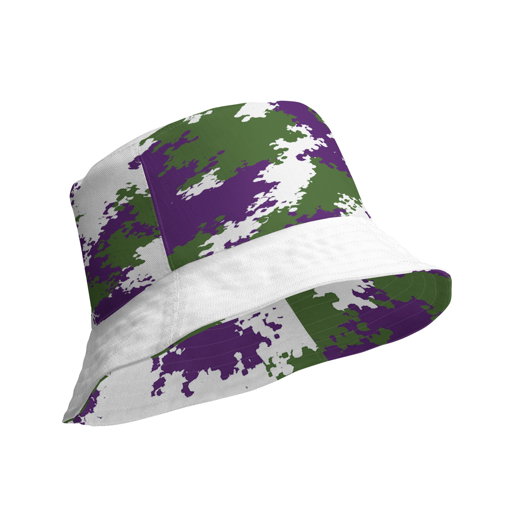 Genderqueer Pride Reversible Bucket Hat - Camo all-over-print-reversible-bucket-hat-white-product-details-inside-64c70e3326669