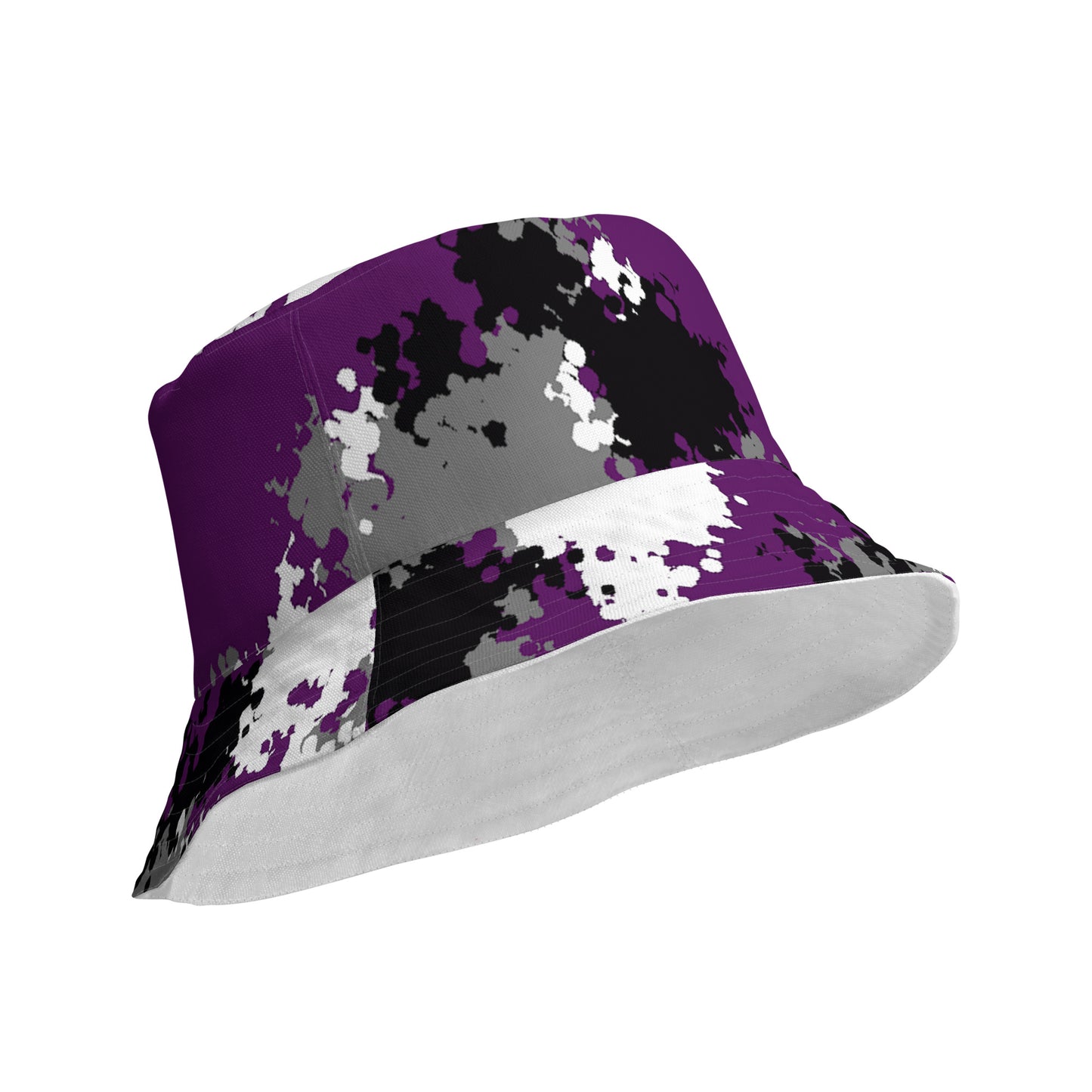 Asexual Ace Pride Reversible Bucket Hat in Camo all-over-print-reversible-bucket-hat-white-product-details-outside-64c704736d46c