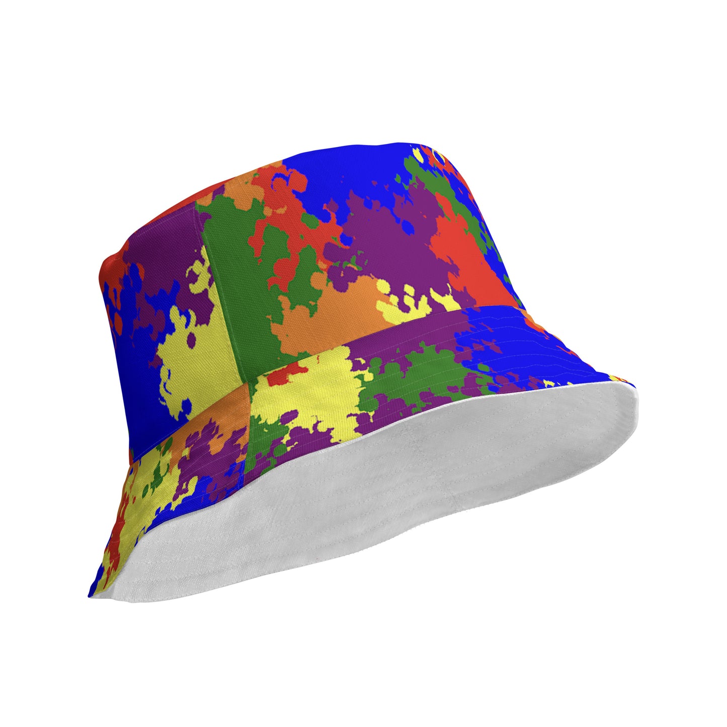 LGBTQ Pride Reversible Bucket Hat in Camouflage all-over-print-reversible-bucket-hat-white-product-details-outside-64c708a95ae70