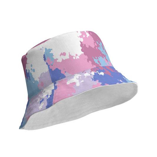 Bigender Pride Reversible Bucket Hat in Camo all-over-print-reversible-bucket-hat-white-product-details-outside-64c708fc508bf