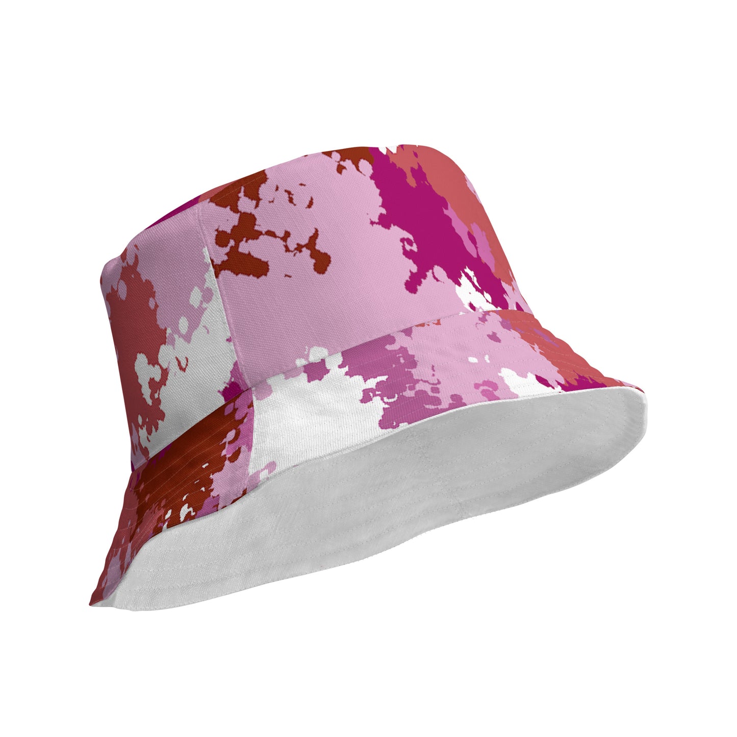 Lesbian Pride Reversible Bucket Hat - Camo all-over-print-reversible-bucket-hat-white-product-details-outside-64c709dfd674d