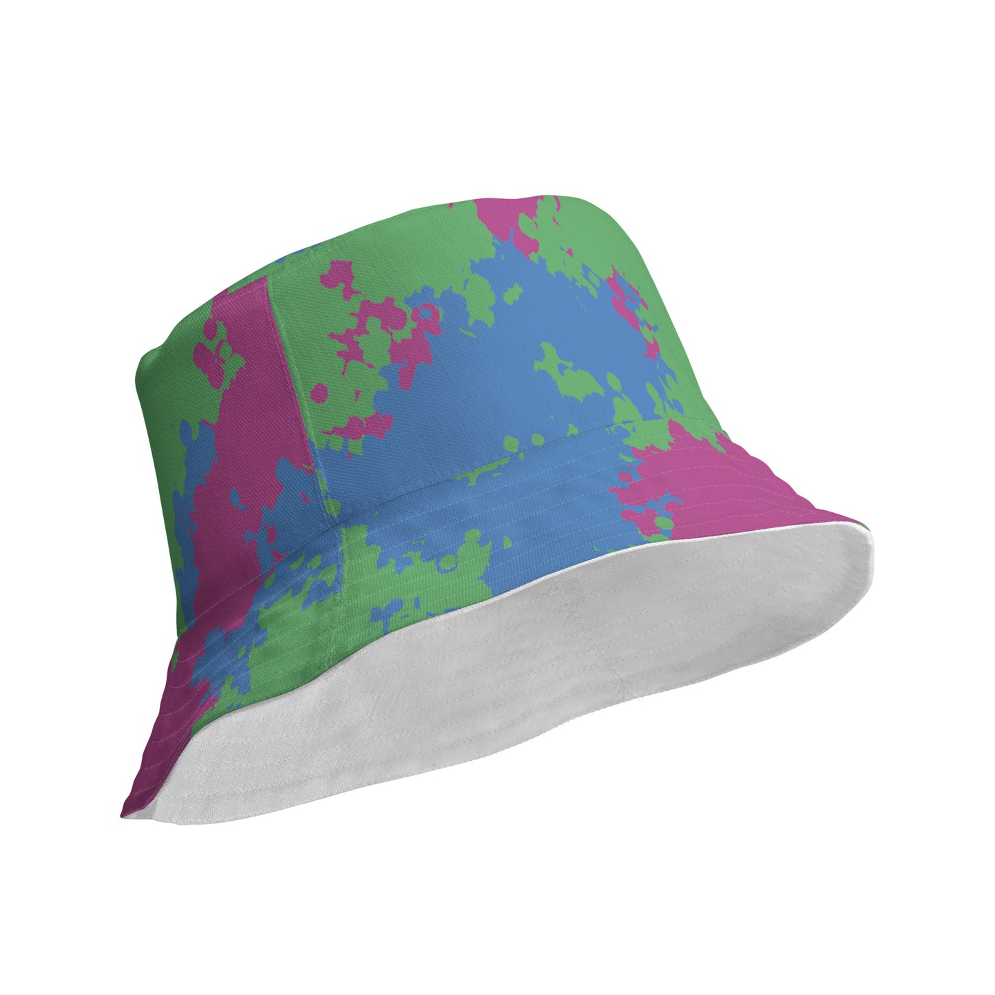 Polysexual Poly Pride Reversible Bucket Hat - Camouflage all-over-print-reversible-bucket-hat-white-product-details-outside-64c70e9cbcabb