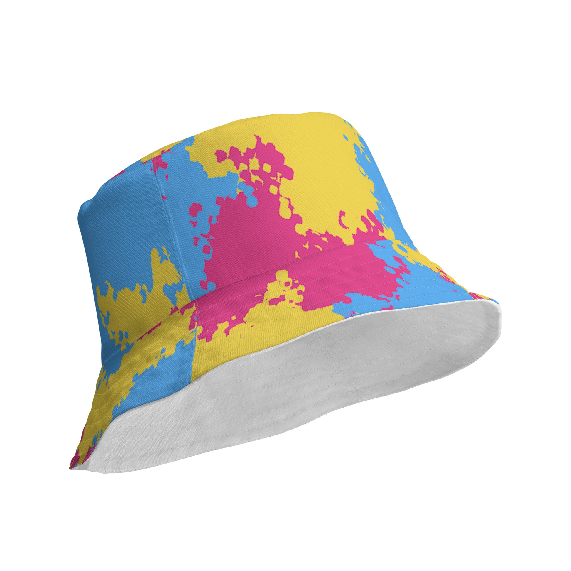 Pansexual Pan Pride Reversible Bucket Hat - Camouflage all-over-print-reversible-bucket-hat-white-product-details-outside-64c70ee8d241e