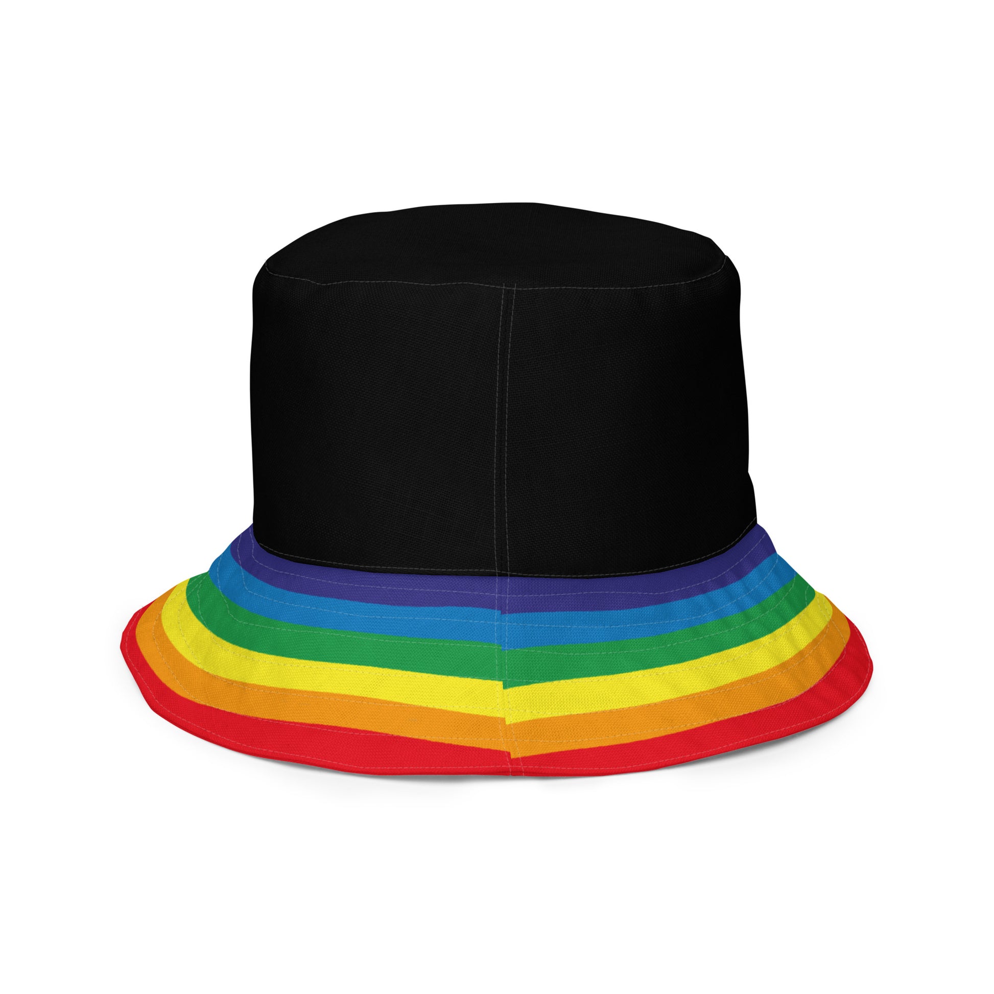 LGBTQ Pride Reversible Bucket Hat - Black White all-over-print-reversible-bucket-hat-white-right-inside-648f554a7a00e