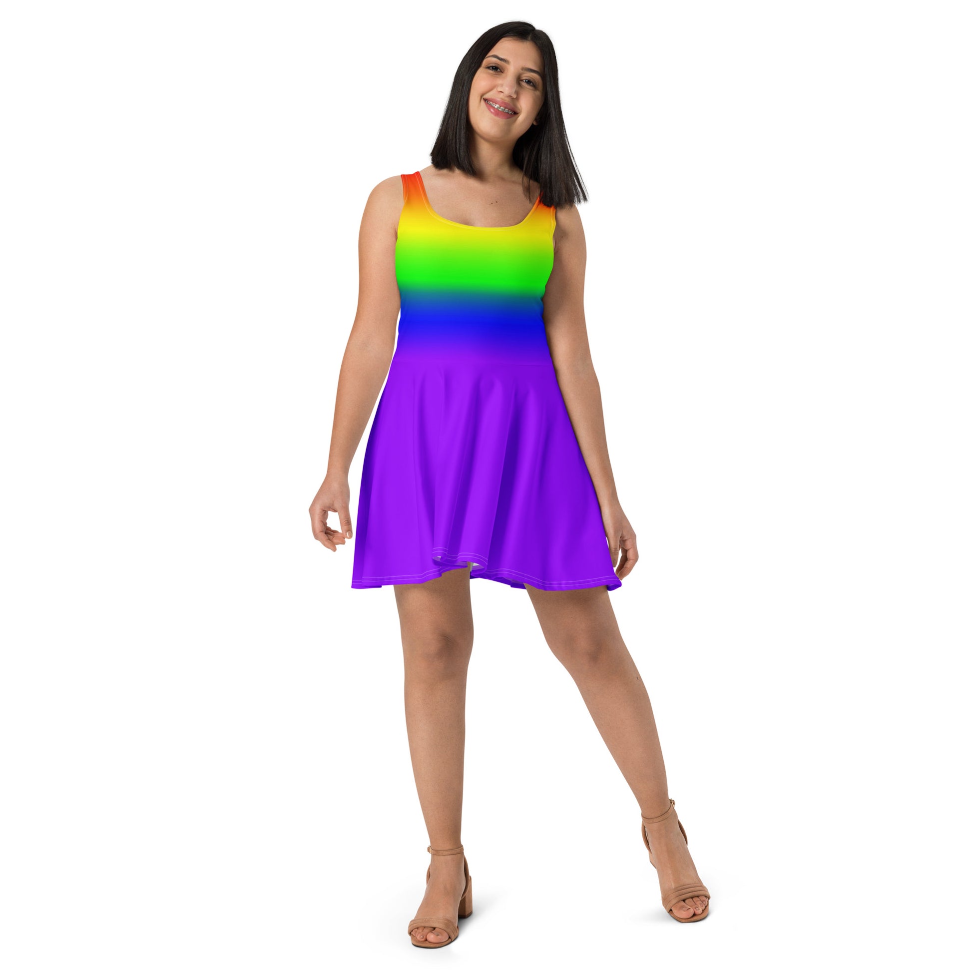 LGBTQ Pride Skater Dress all-over-print-skater-dress-white-front-66b169dca568c