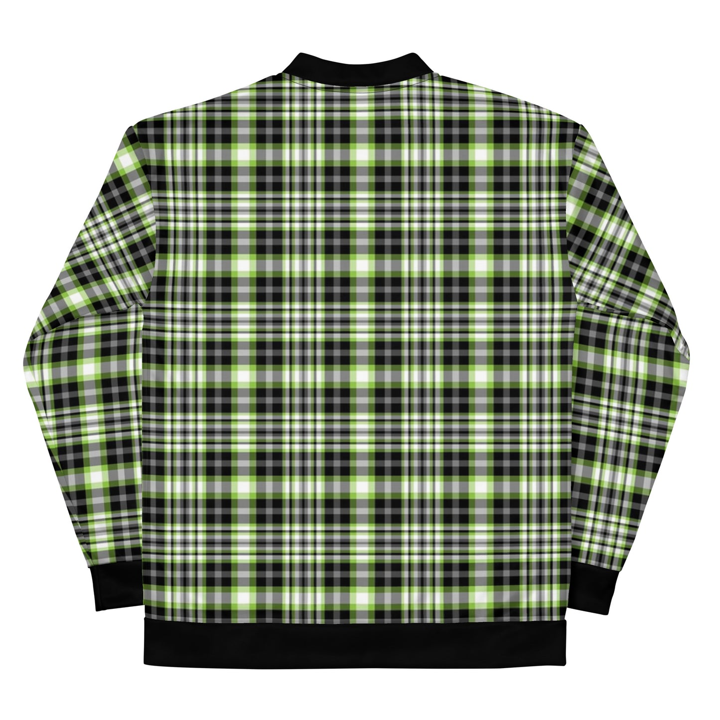 Agender Pride Bomber Jacket Coat in Plaid all-over-print-unisex-bomber-jacket-white-back-653438da6c1d8