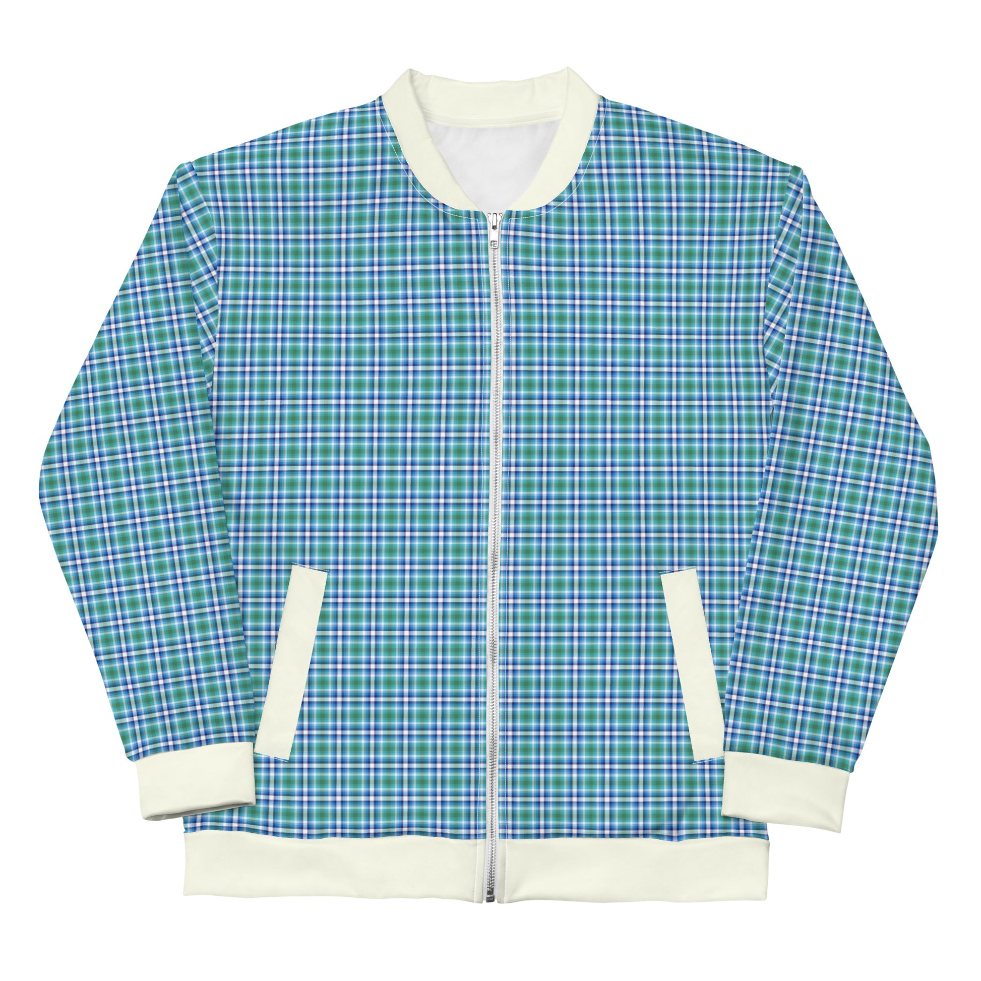 Gay MLM Vincian Pride Bomber Jacket Coat - Plaid Gay all-over-print-unisex-bomber-jacket-white-front-653ad77367406