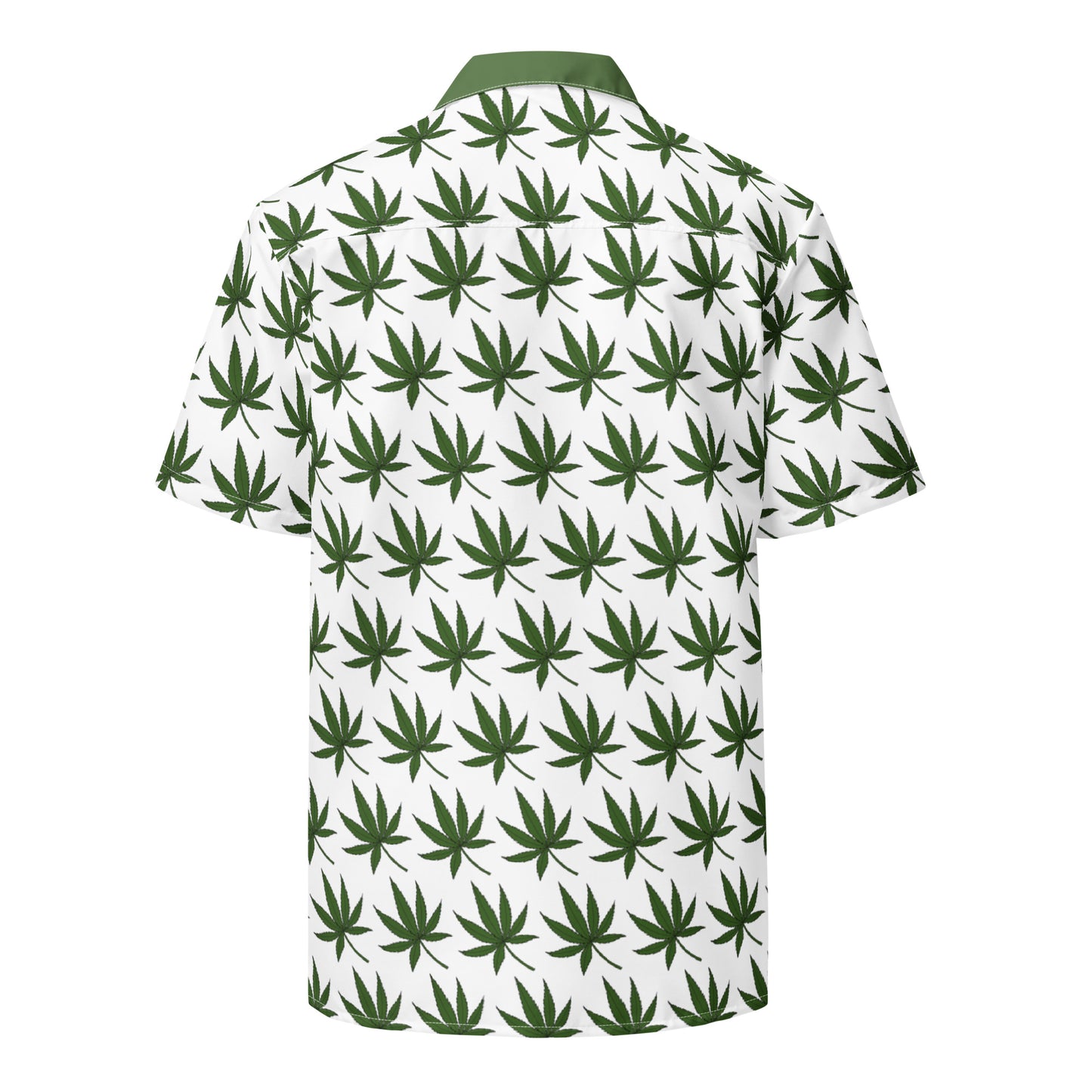 Lucky 420 Weed Unisex Button-Down Shirt all-over-print-unisex-button-shirt-white-back-65a814cbb52b8