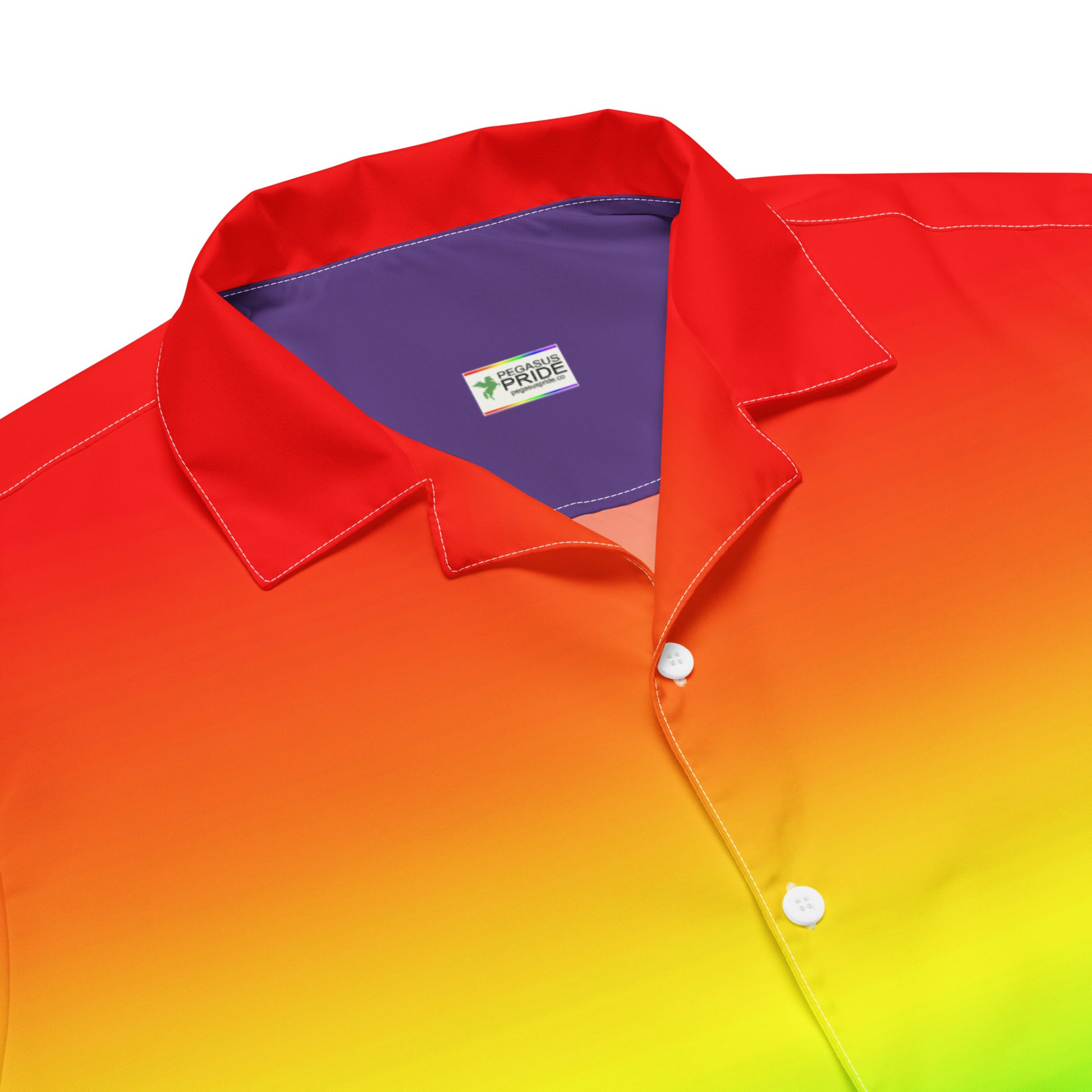 LGBTQ Pride Unisex Button-Down Shirt in Rainbow Ombre all-over-print-unisex-button-shirt-white-product-details-65a81d88dfae0