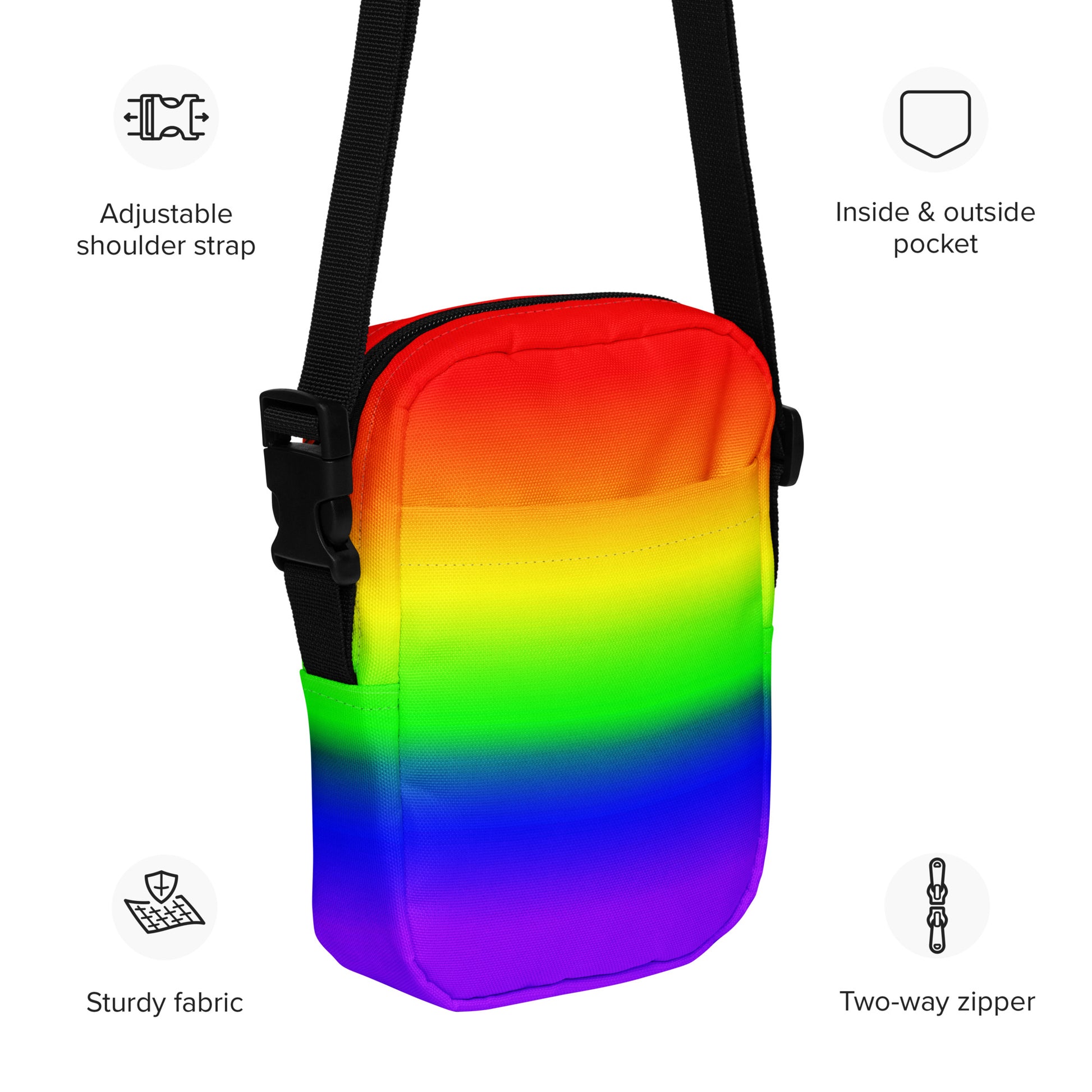 LGBTQ Pride Rainbow Crossbody Bag all-over-print-utility-crossbody-bag-white-english-660f4618795bb