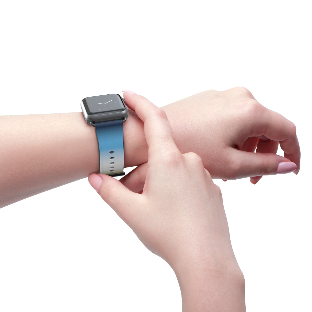 Aroace Pride Apple Watch Band Strap In Ombre worn on wrist
