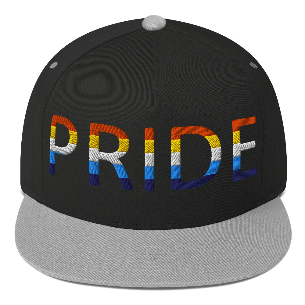 Aroace Pride Embroidered Snapback Baseball Cap Black Grey Aroace aroace-pride-embroidered-snapback-baseball-cap-black-grey-front