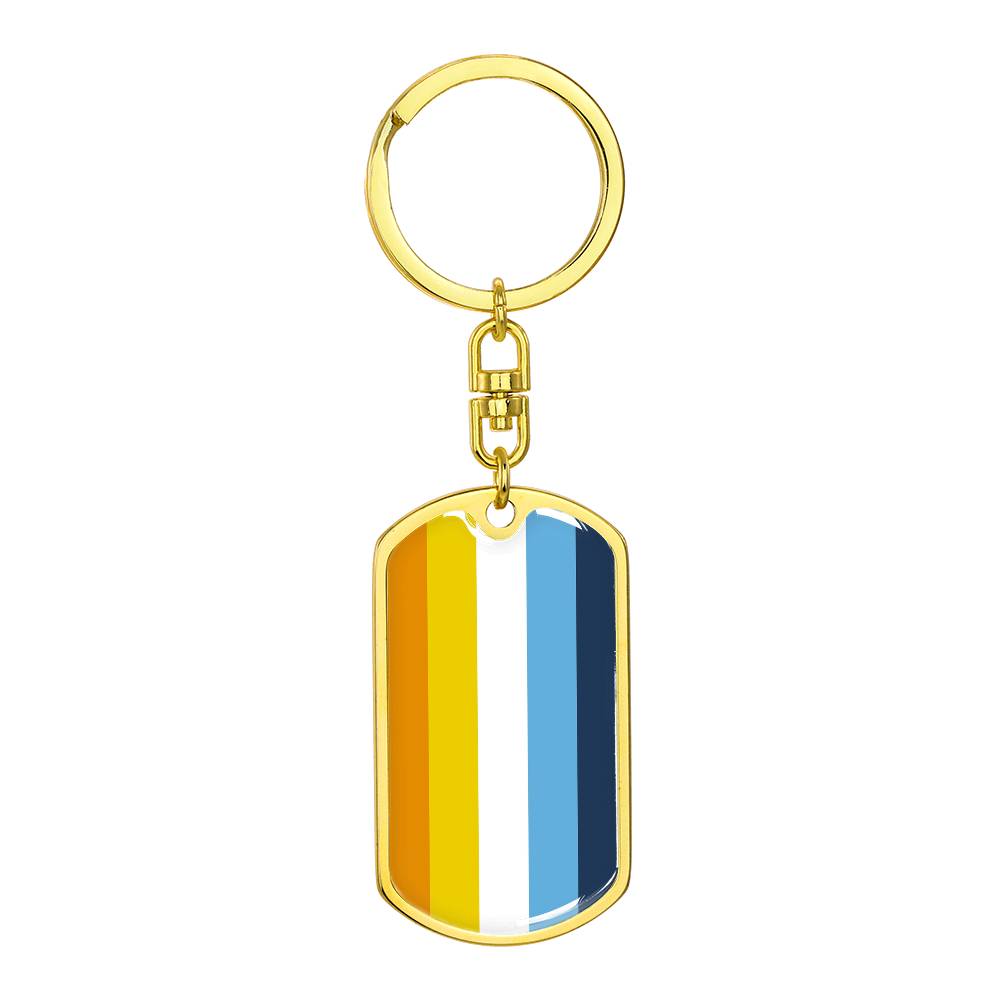 Aroace Pride Military Dog Tag Keychain Gold Aroace aroace-pride-military-dog-tag-keychain-gold