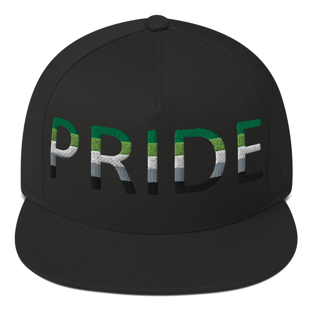 Aromantic Pride Embroidered Snapback Baseball Cap Black Aromantic aromantic-pride-embroidered-snapback-baseball-cap-black-front