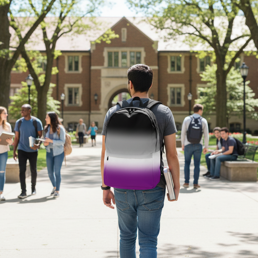 Asexual Ace Pride Backpack in Ombre asexual-ace-Pride-Backpack-Ombre-right