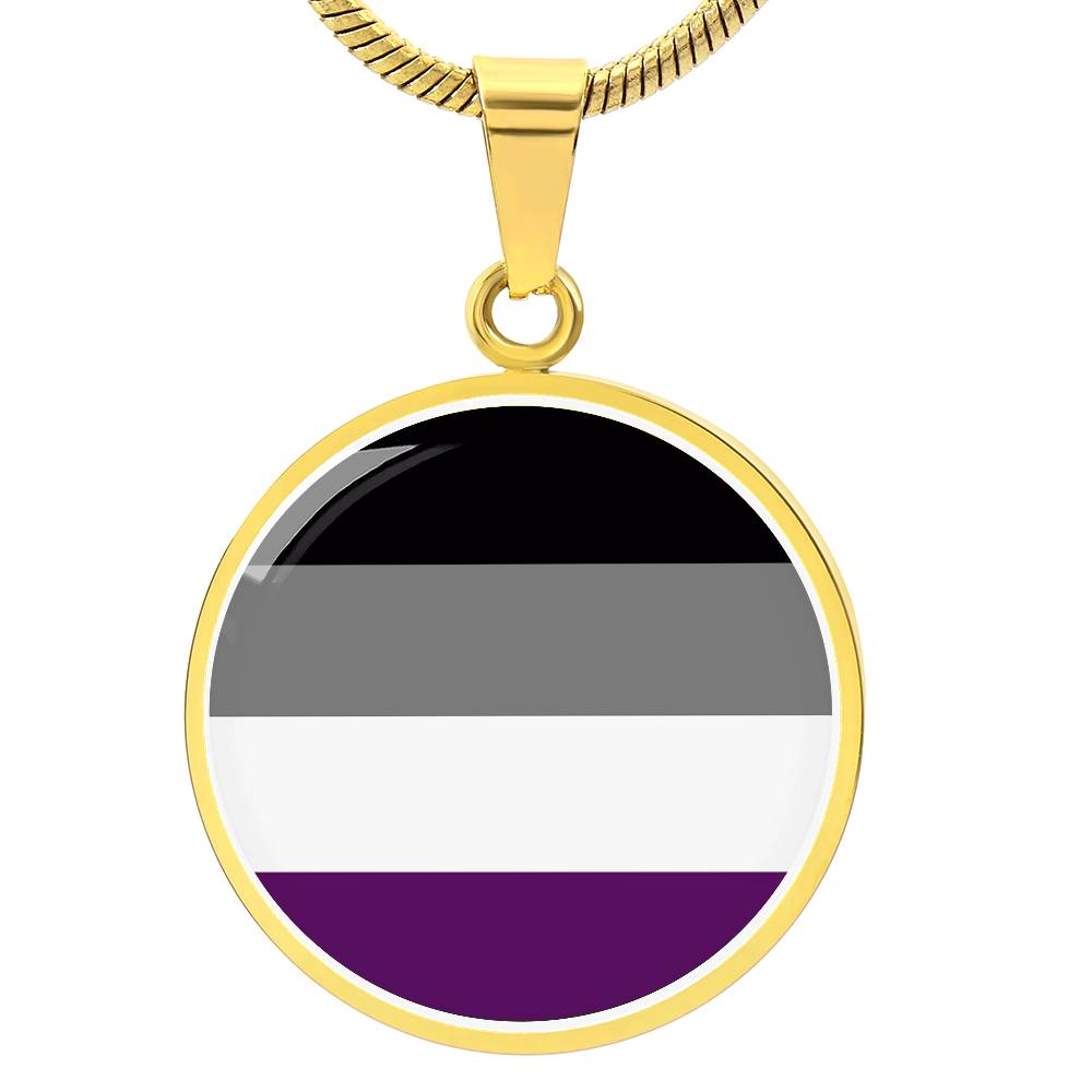 Asexual Ace Pride Circle Pendant Necklace Gold Asexual asexual-ace-Pride-Circle-Pendant-Necklace-gold-front