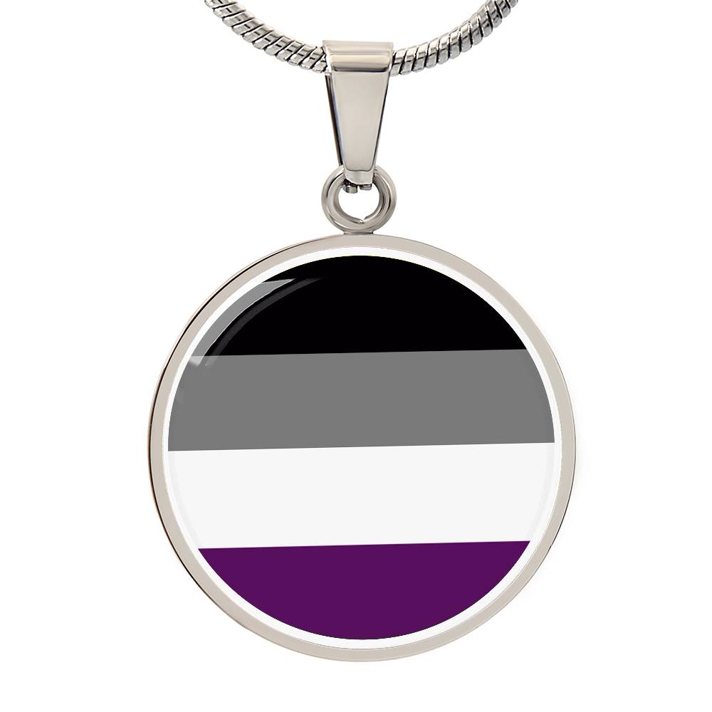 Asexual Ace Pride Circle Pendant Necklace Silver Asexual asexual-ace-Pride-Circle-Pendant-Necklace-silver-front