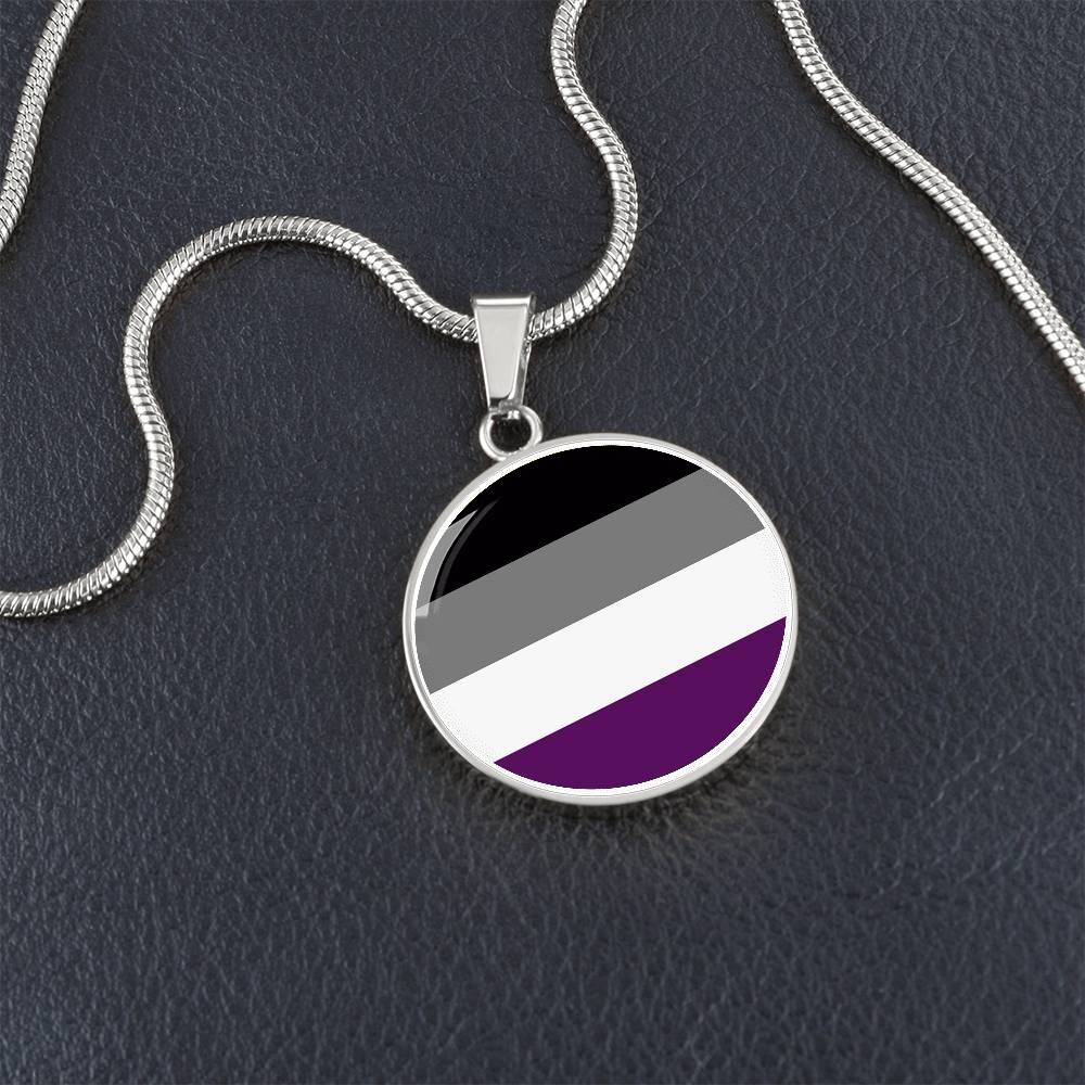 Asexual Ace Pride Circle Pendant Necklace asexual-ace-Pride-Circle-Pendant-Necklace-silver