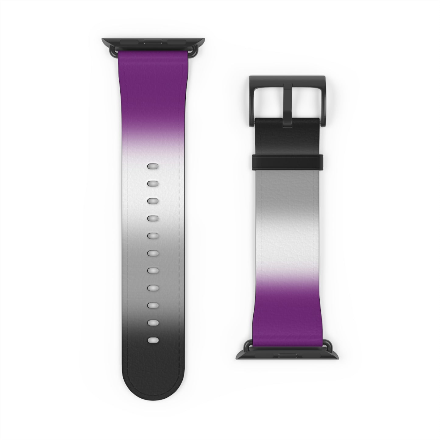 Asexual Ace Pride Apple Watch Band Strap In Ombre 42 - 45 mm Black Matte