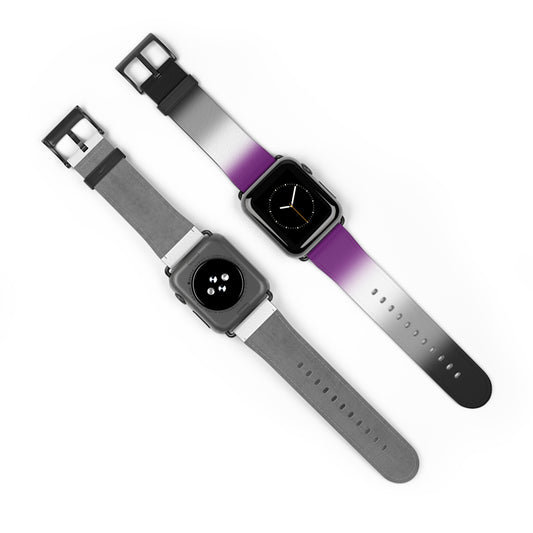 Asexual Ace Pride Apple Watch Band Strap In Ombre front and back