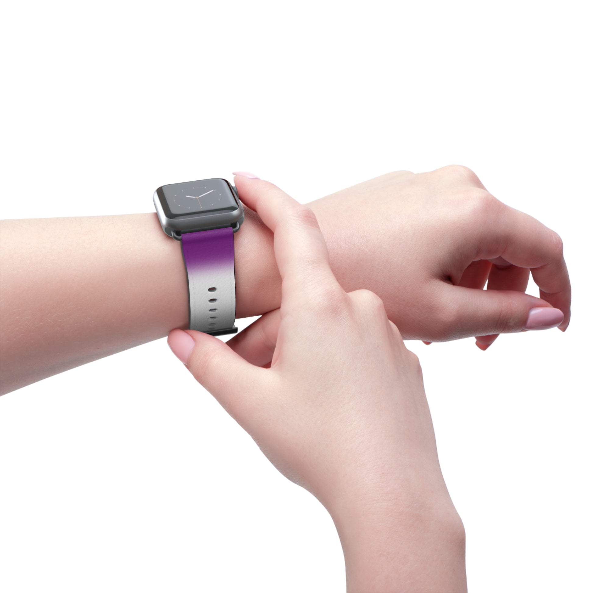 Asexual Ace Pride Apple Watch Band Strap In Ombre worn on wrist