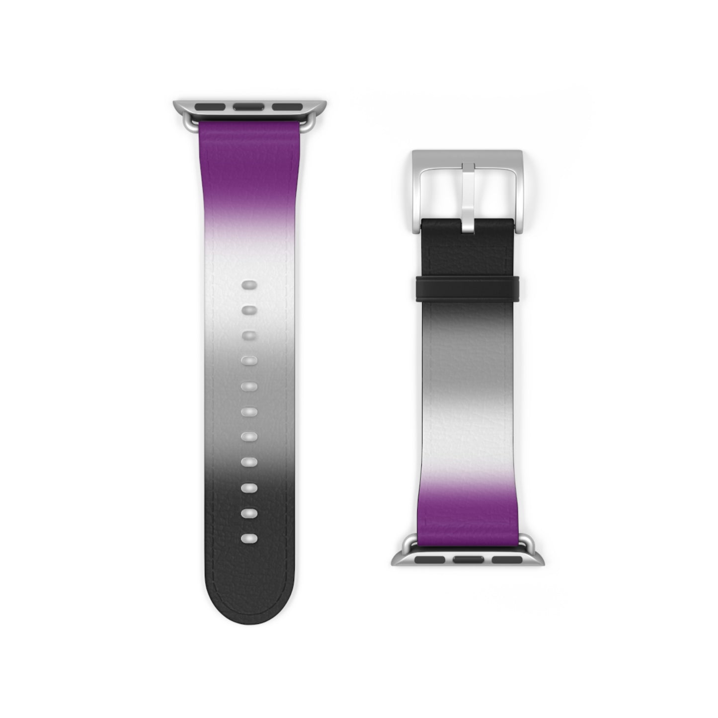 Asexual Ace Pride Apple Watch Band Strap In Ombre 38 - 41 mm Silver Matte