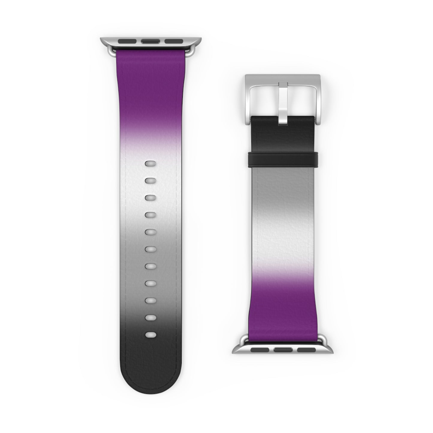 Asexual Ace Pride Apple Watch Band Strap In Ombre 42 - 45 mm Silver Matte