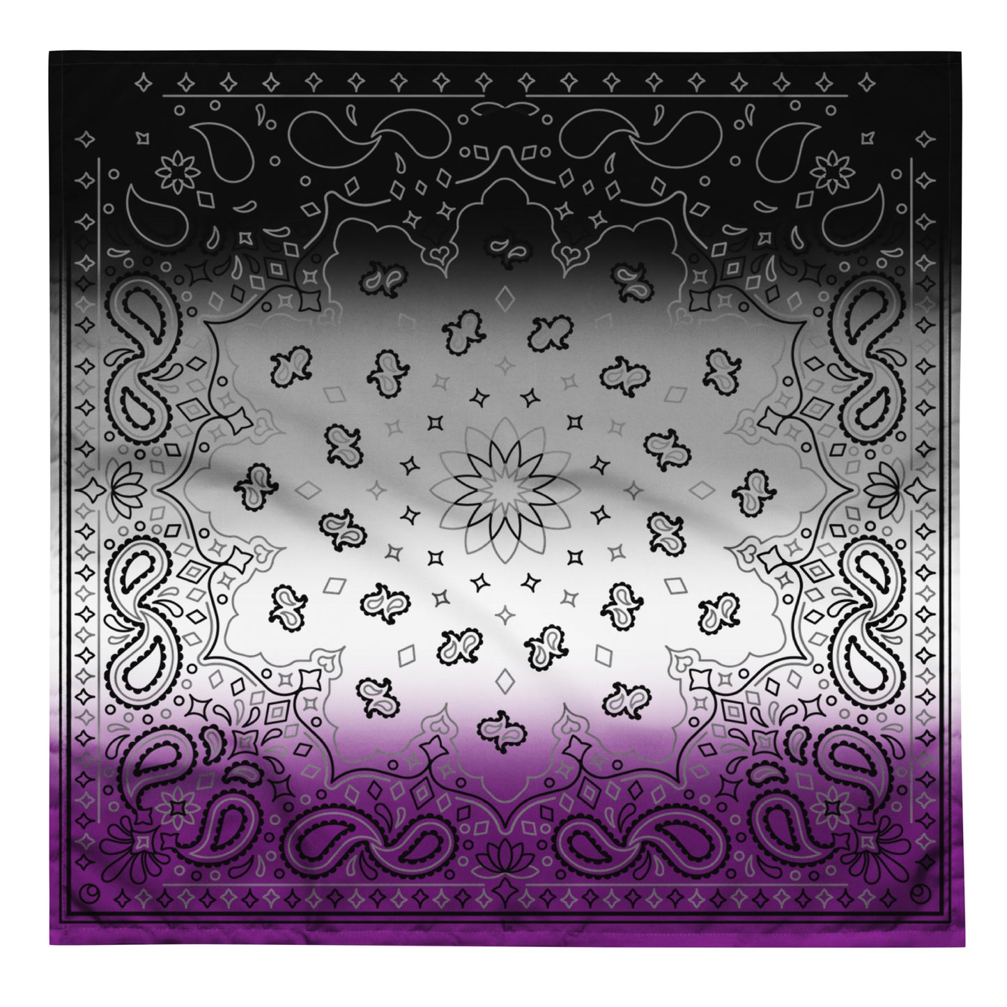 Asexual Ace Pride Paisley Bandana Hanky Code L Asexual asexual-ace-pride-bandana-front