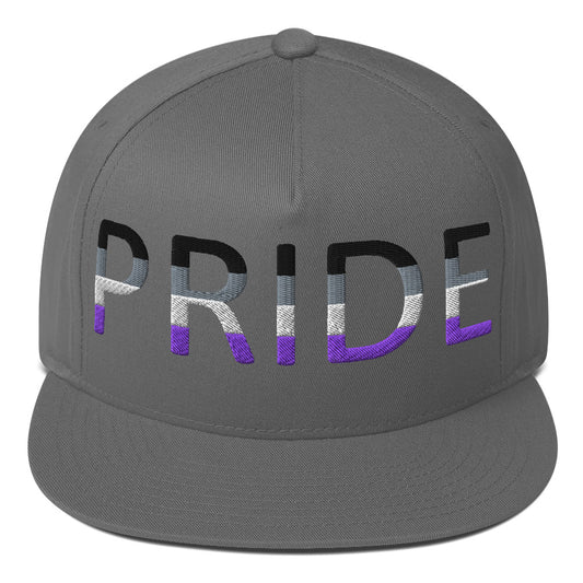 Asexual Ace Pride Embroidered Snapback Baseball Cap Grey Asexual asexual-ace-pride-embroidered-snapback-baseball-cap-grey-front