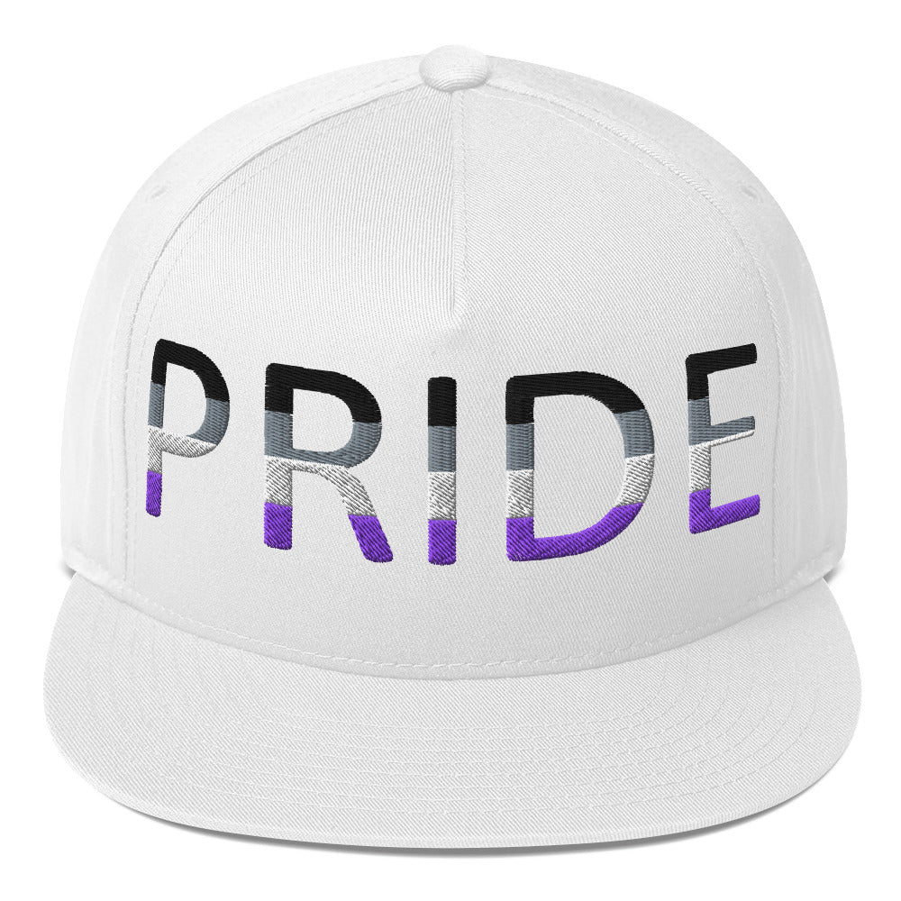 Asexual Ace Pride Embroidered Snapback Baseball Cap White Asexual asexual-ace-pride-embroidered-snapback-baseball-cap-white-front