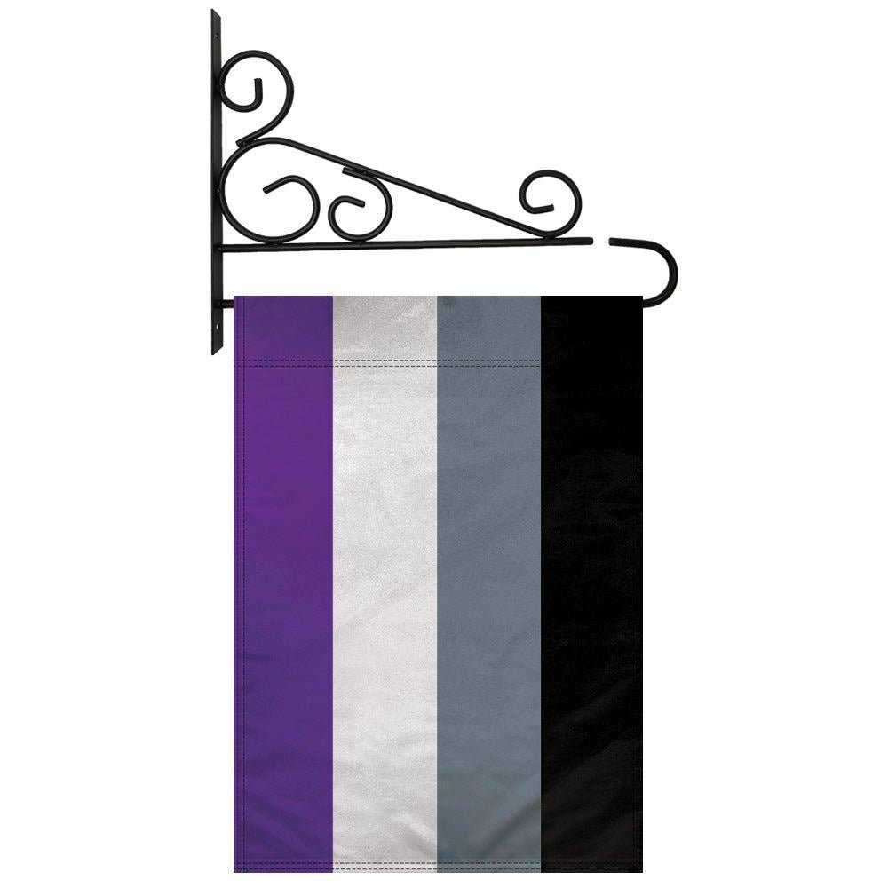 Asexual Ace Pride Garden Flag 12x18in Asexual Flag with Wall Bracket asexual-ace-pride-garden-flag-12x18in-bracket Garden Flag