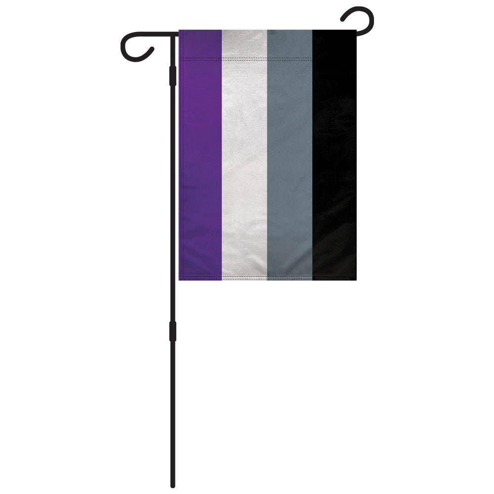Asexual Ace Pride Garden Flag 12x18in Asexual Flag with Garden Flag Pole asexual-ace-pride-garden-flag-12x18in-pole Garden Flag