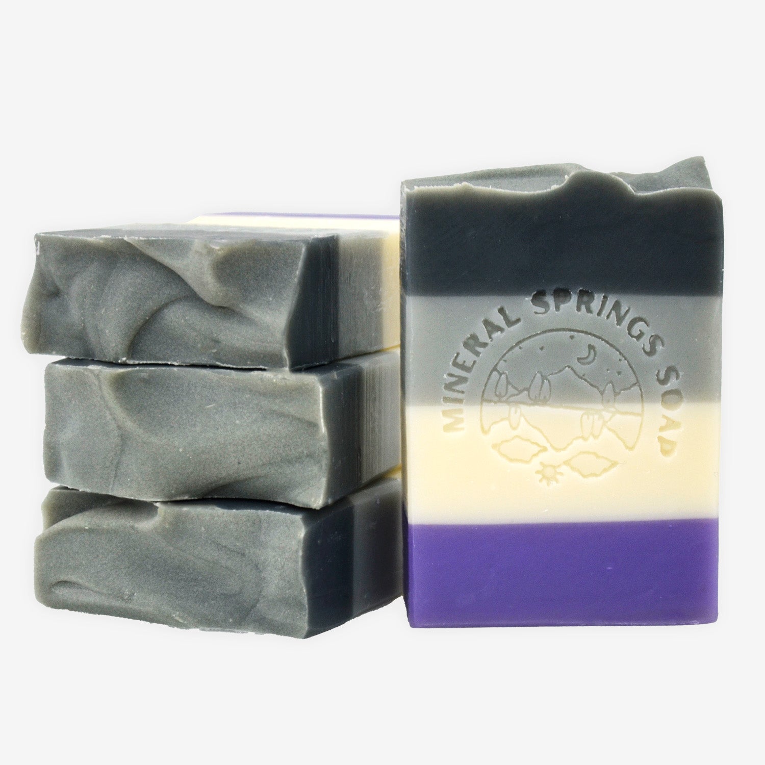 Ace Pride Handcrafted Soap - Raspberry Cotton Candy asexual-ace-pride-handcrafted-soap-raspberry-cotton-candy