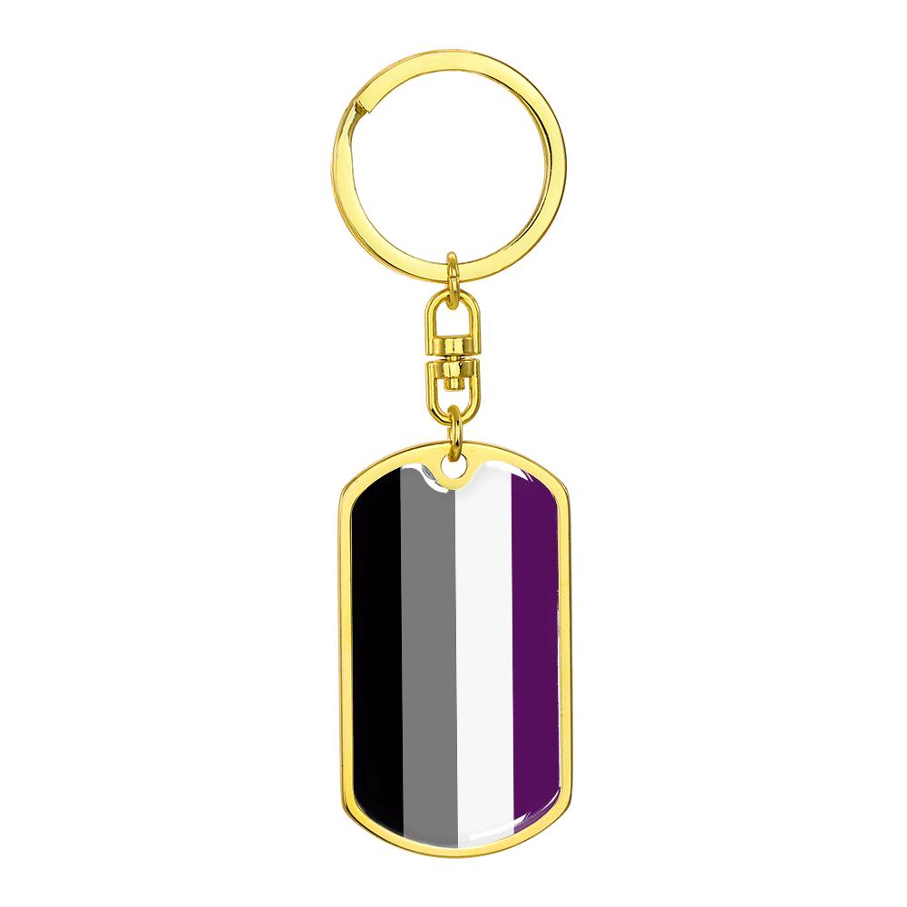 Asexual Ace Pride Military Dog Tag Keychain Gold Asexual asexual-ace-pride-military-dog-tag-keychain-gold