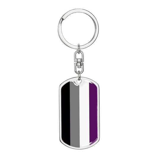 Asexual Ace Pride Military Dog Tag Keychain Silver Asexual asexual-ace-pride-military-dog-tag-keychain-silver