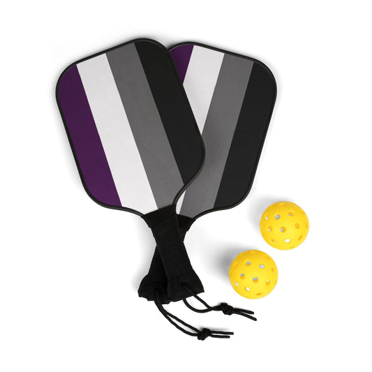Asexual Ace Pride Pickleball Paddle Set with Balls asexual-ace-pride-pickleball-paddle-set-with-balls-front