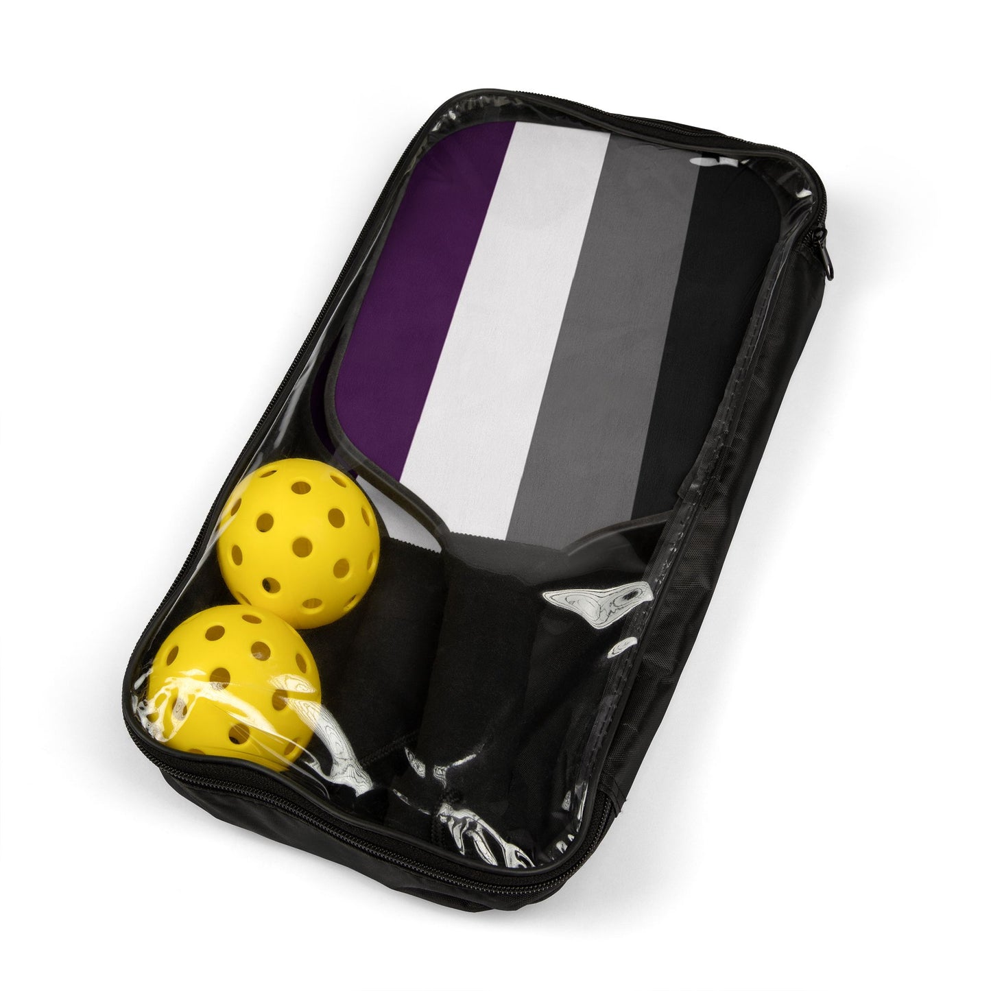 Asexual Ace Pride Pickleball Paddle Set with Balls 7.5'' × 15.5'' Asexual asexual-ace-pride-pickleball-paddle-set-with-balls-package