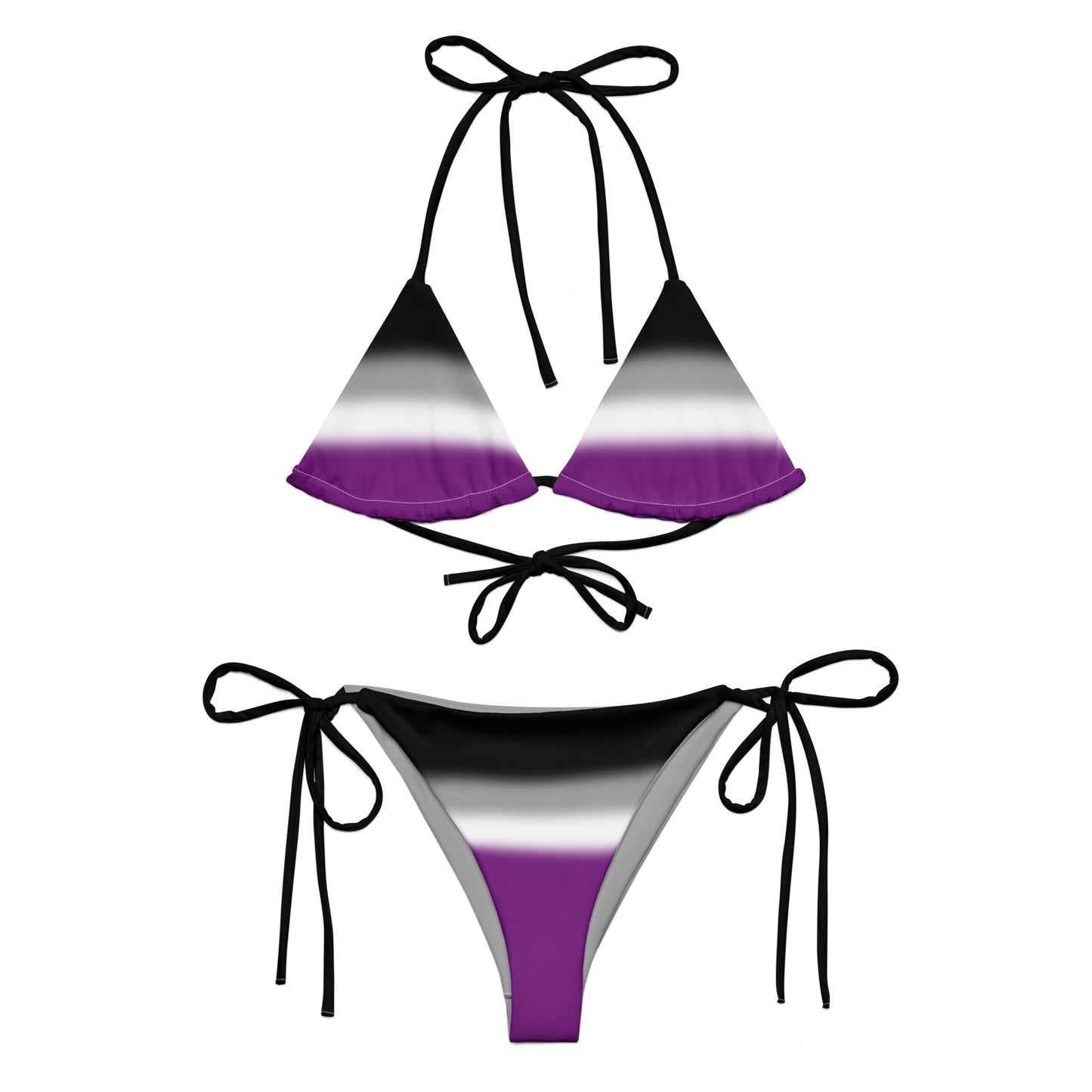 Asexual Ace Pride String Bikini Set Asexual asexual-ace-pride-string-bikini-set-front