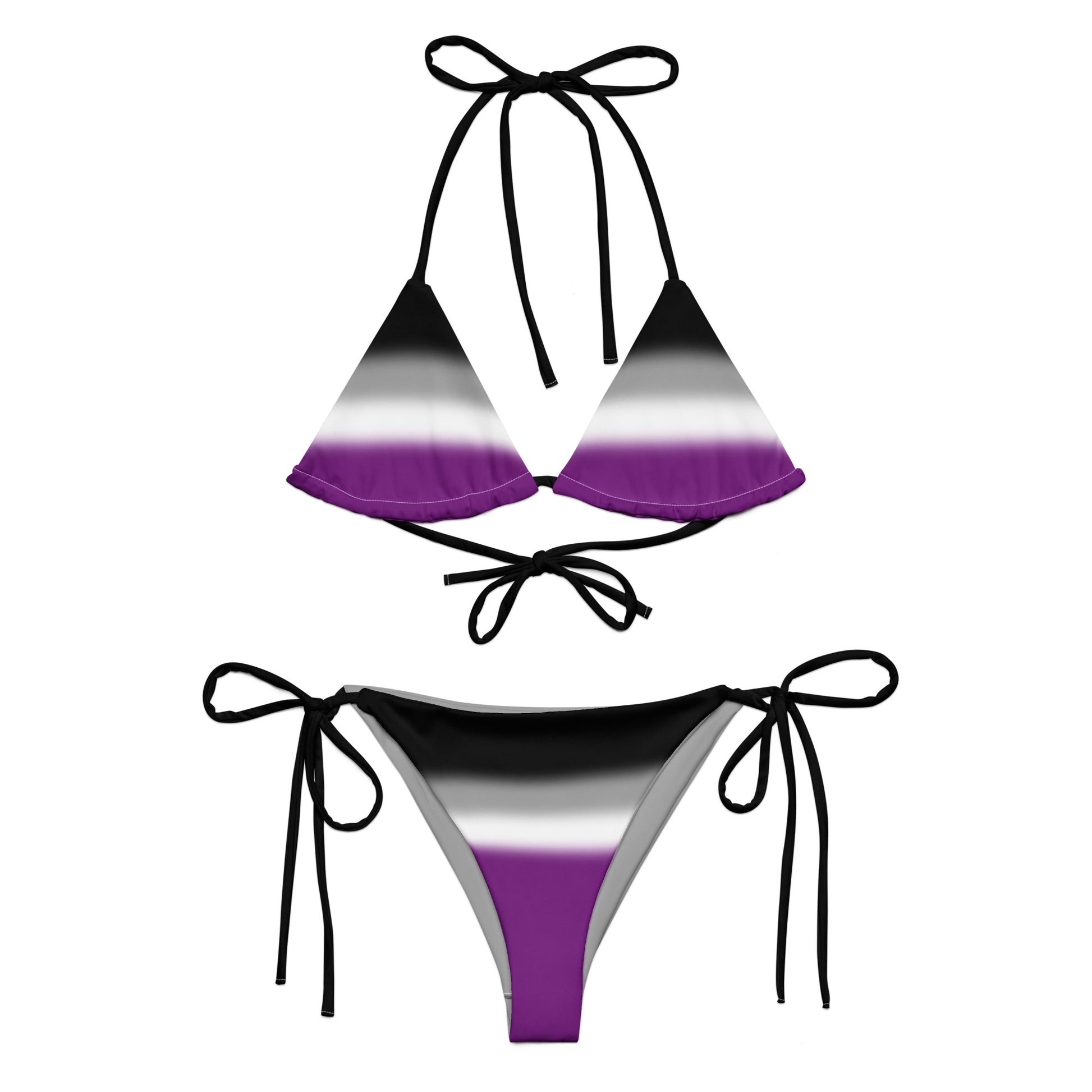 Asexual Ace Pride String Bikini Set Asexual asexual-ace-pride-string-bikini-set-front