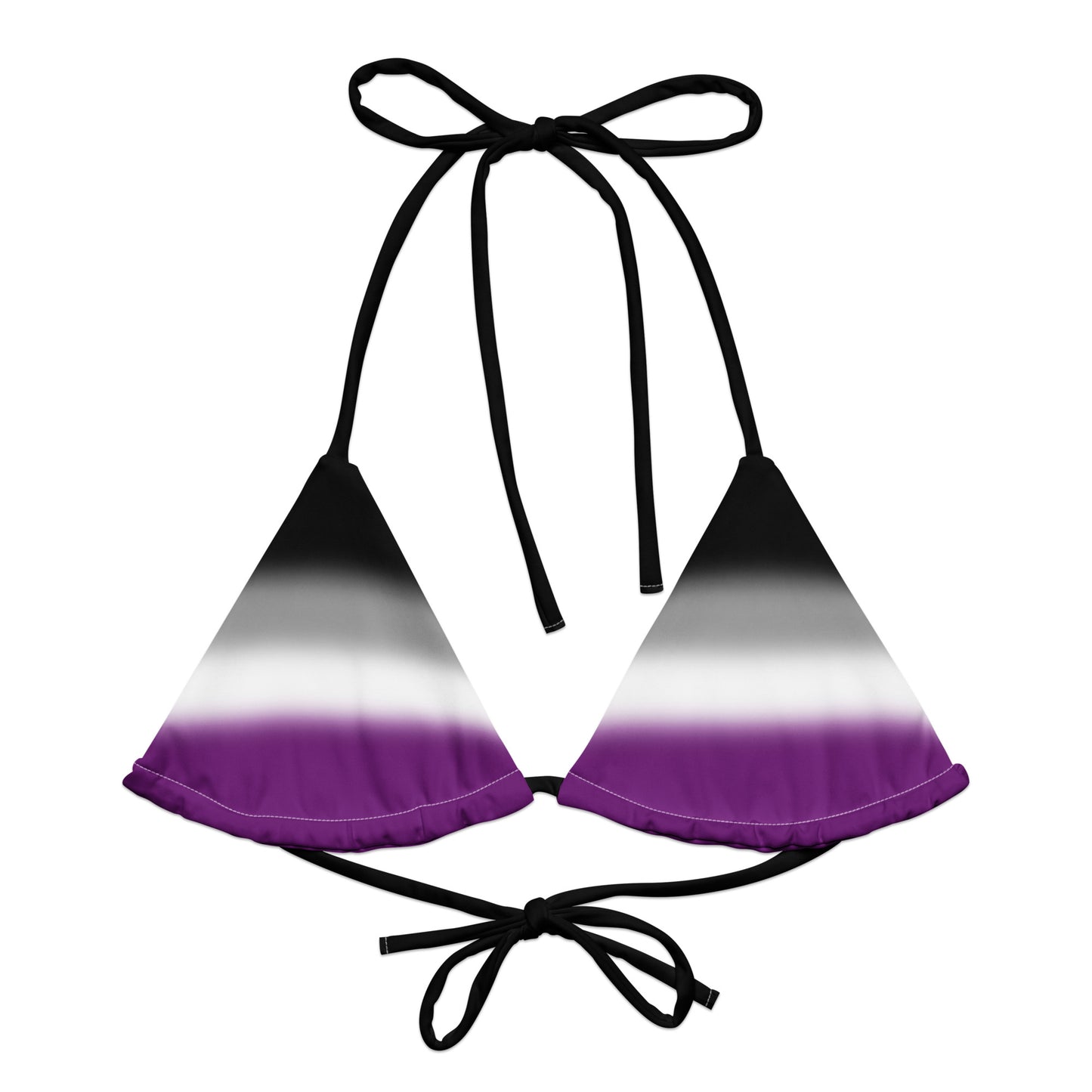 Asexual Ace Pride String Bikini Top Asexual asexual-ace-pride-string-bikini-top-front