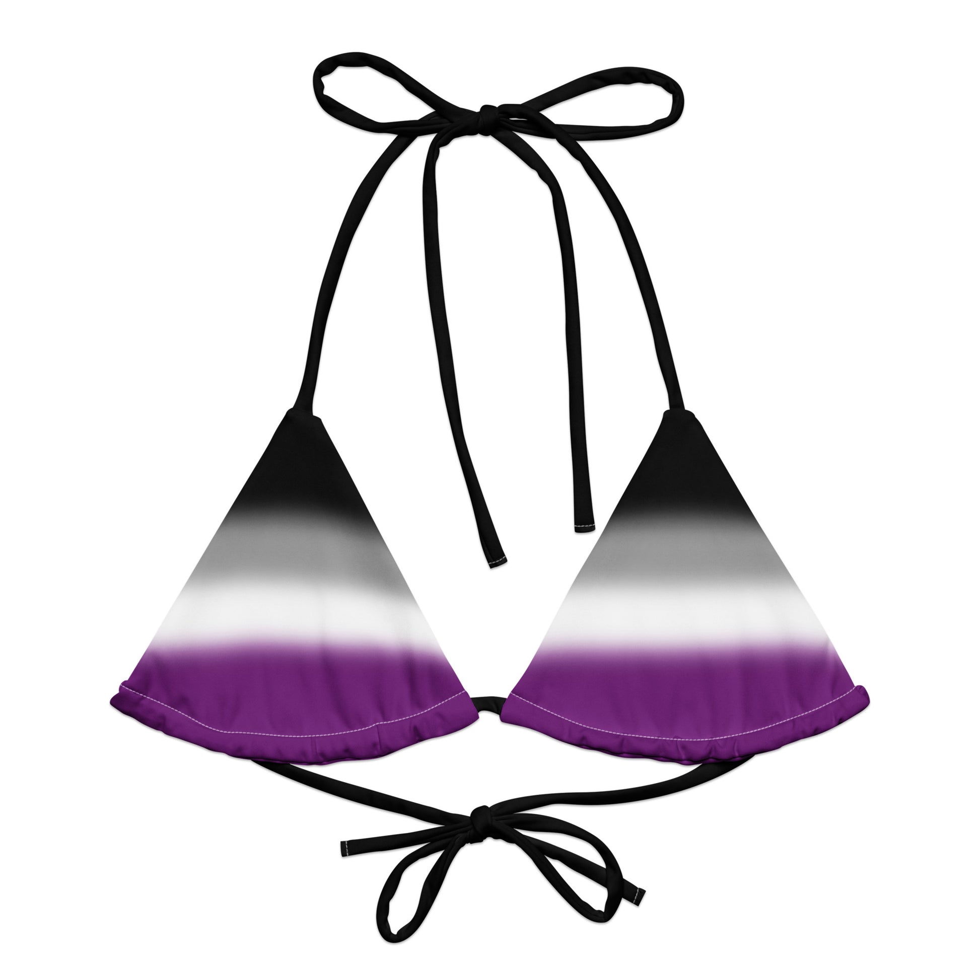 Asexual Ace Pride String Bikini Top Asexual asexual-ace-pride-string-bikini-top-front