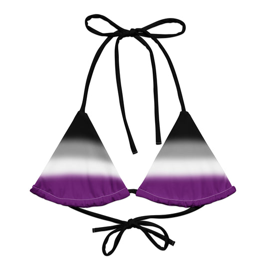 Asexual Ace Pride String Bikini Top Asexual asexual-ace-pride-string-bikini-top-front