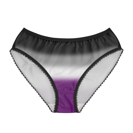 Asexual Ace Pride Women's Bikini Brief Panties Black Lace Asexual asexual-ace-pride-womens-bikini-brief-panties-front