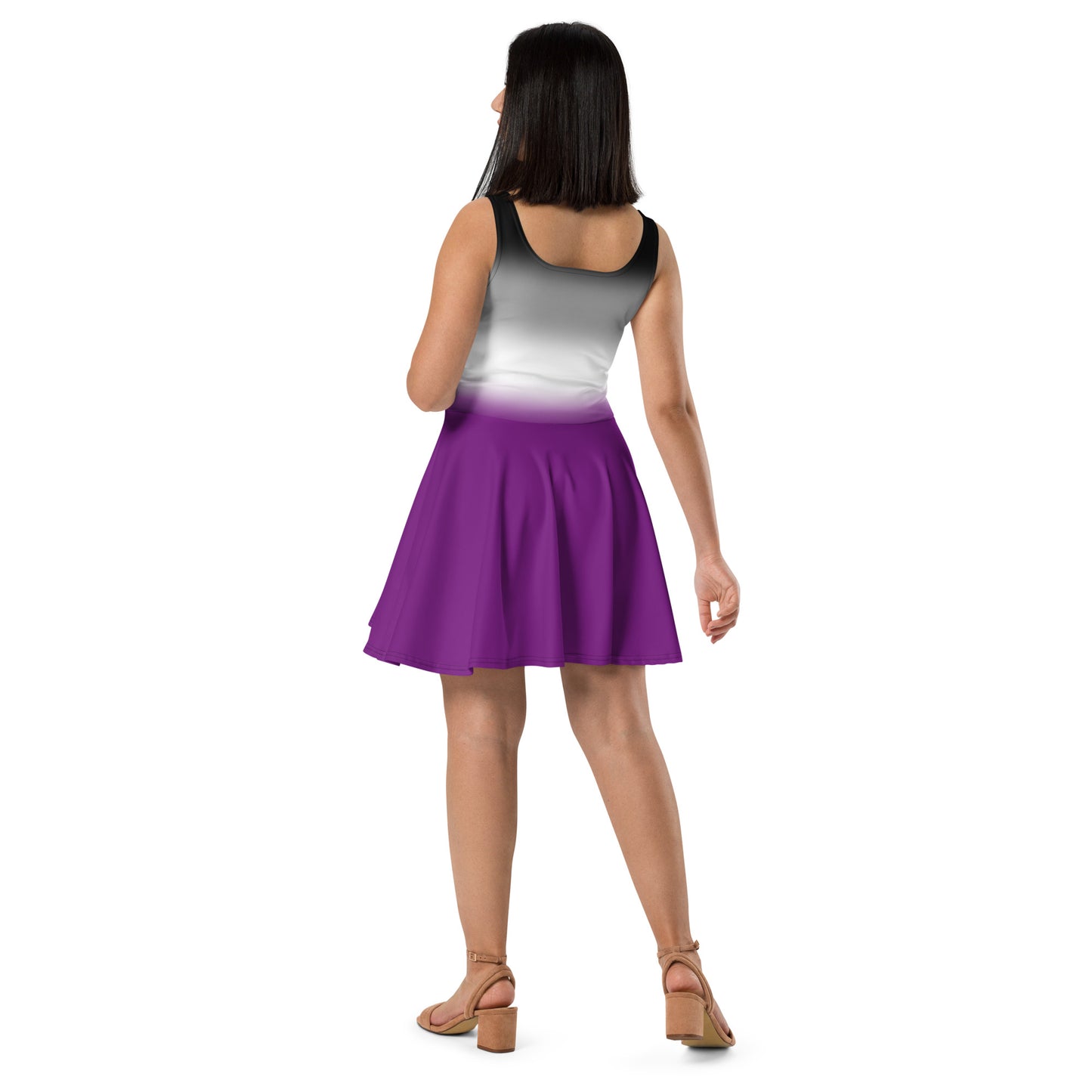 Asexual Ace Skater Dress asexual-ace-skater-dress-back-model