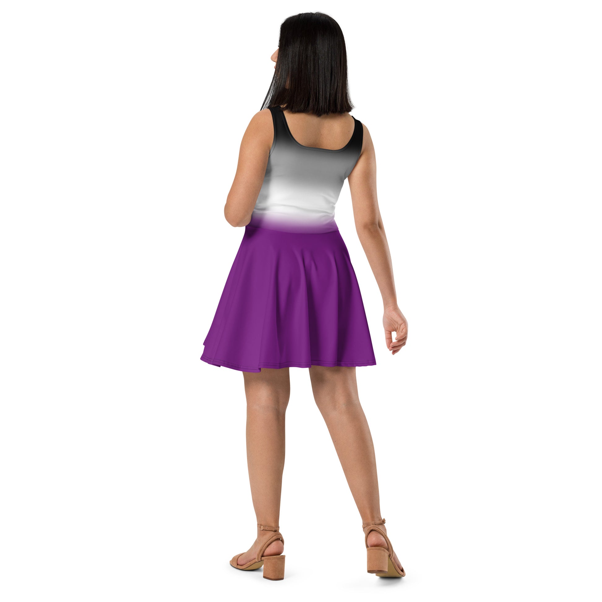 Asexual Ace Skater Dress asexual-ace-skater-dress-back-model