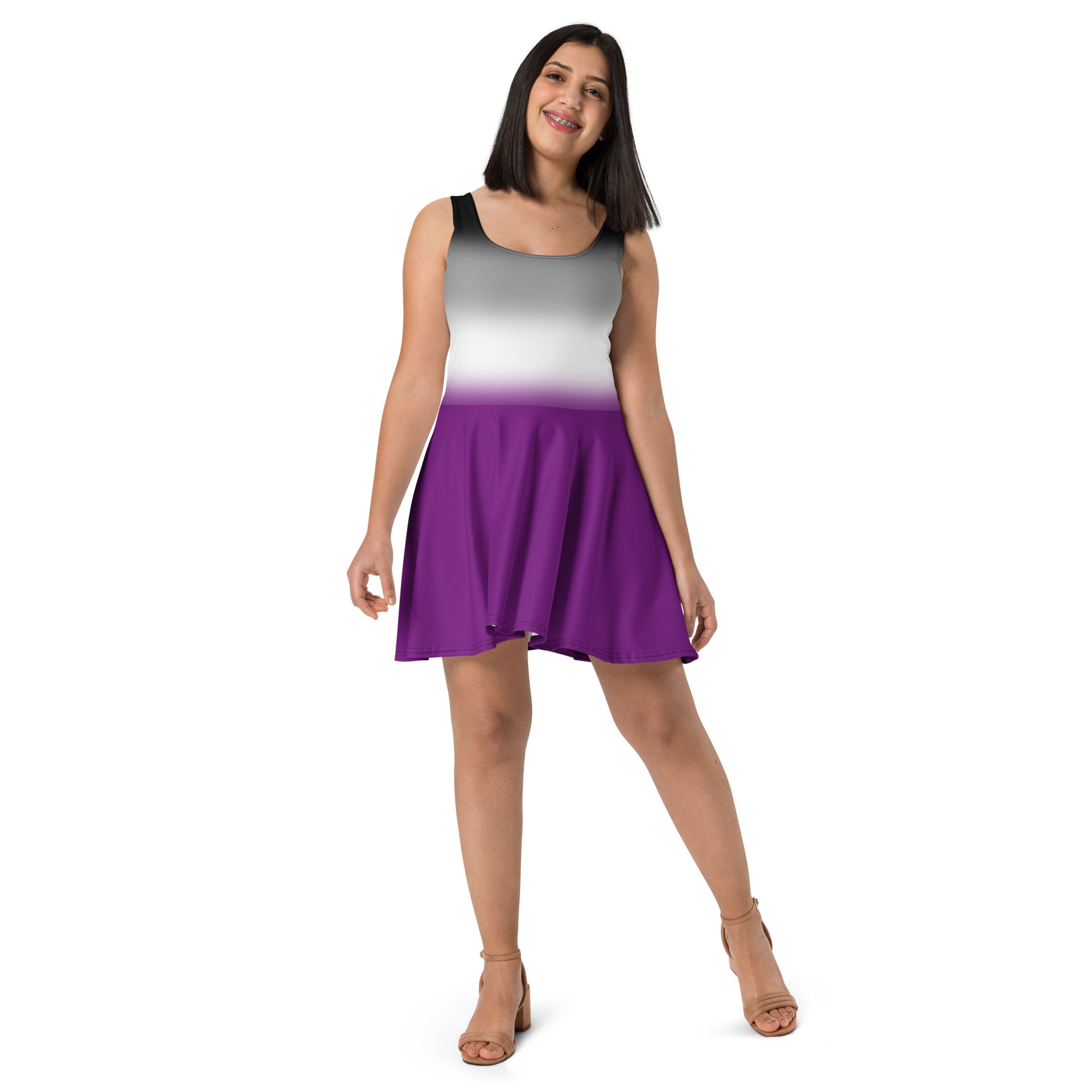 Asexual Ace Skater Dress asexual-ace-skater-dress-front-model