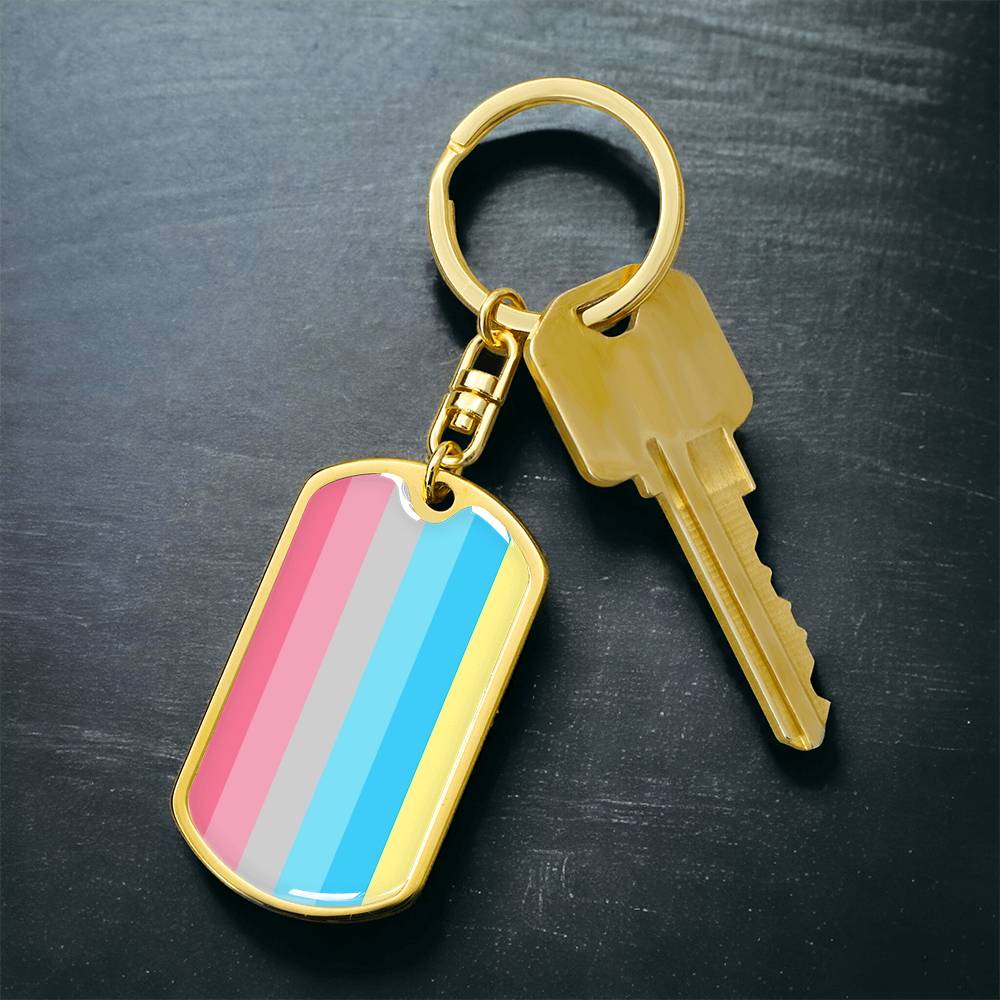 Genderflux Pride Military Dog Tag Keychain Gold Genderflux asset_1014_transformation_17941_9aa7904c-5963-4bb7-9c32-86f5c9cc4ee3
