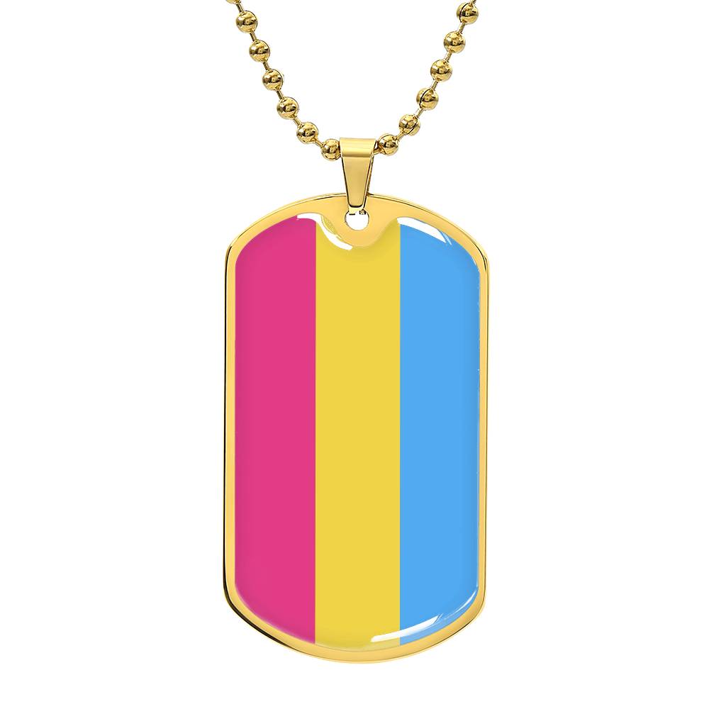 Pansexual Pan Pride Military Dog Tag Necklace Gold Pansexual asset_148_transformation_394_84f5189e-a000-4c2d-958d-2695c0350d4e